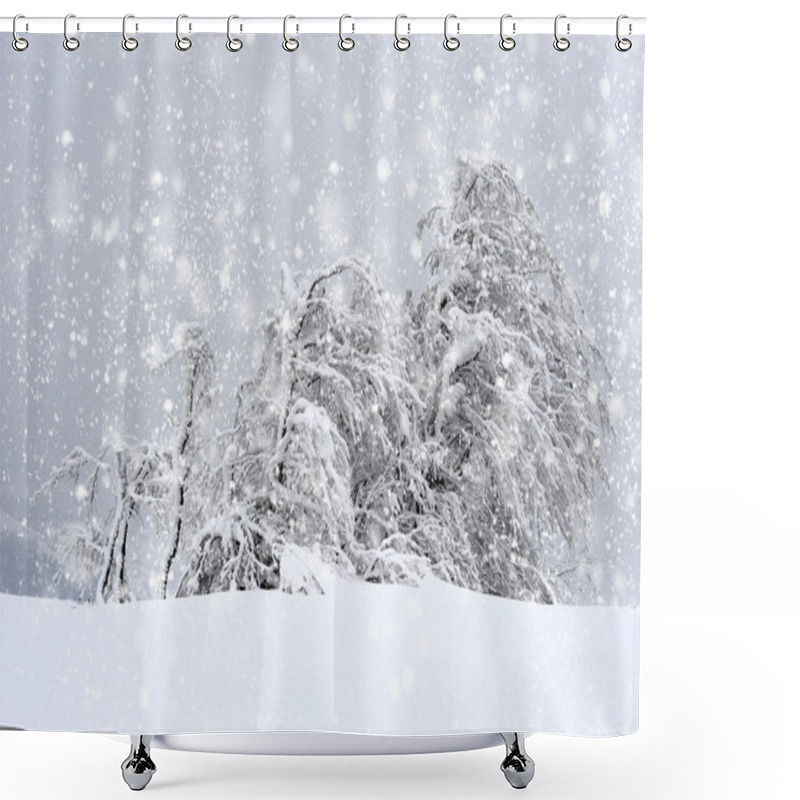 Personality  Beautiful Winter Landscape Shower Curtains