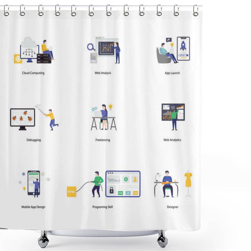 Personality  Are You In Search Of We And Software Designing Vectors, Don't Go Anywhere! This Is Great For Your Next Project. Enjoy It!  Shower Curtains