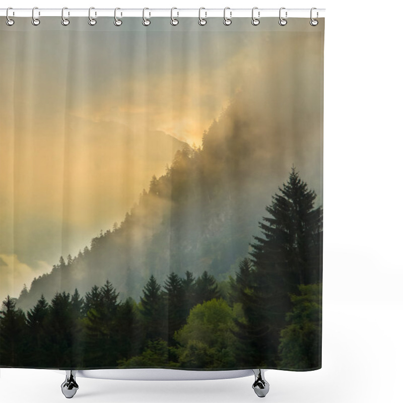 Personality  Sunrise Over Les Deux Alpes Shower Curtains