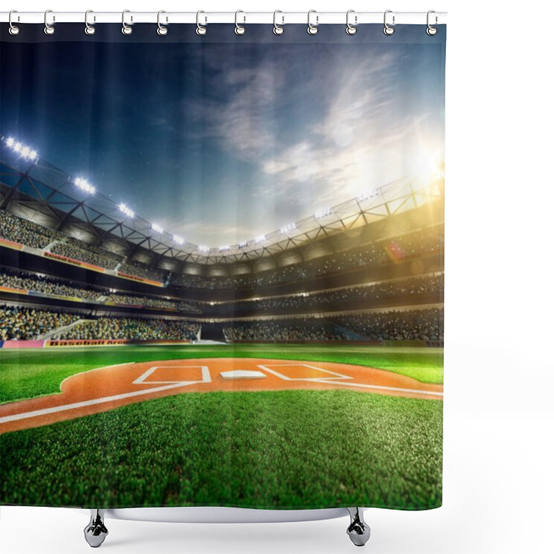 Personality  Professional Baseball Grand Arena In Sunlight Shower Curtains