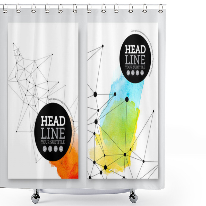 Personality  Brochure Design Template Shower Curtains