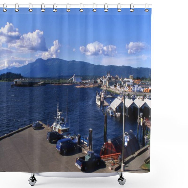 Personality  Busy Waterfront And Pier Shower Curtains