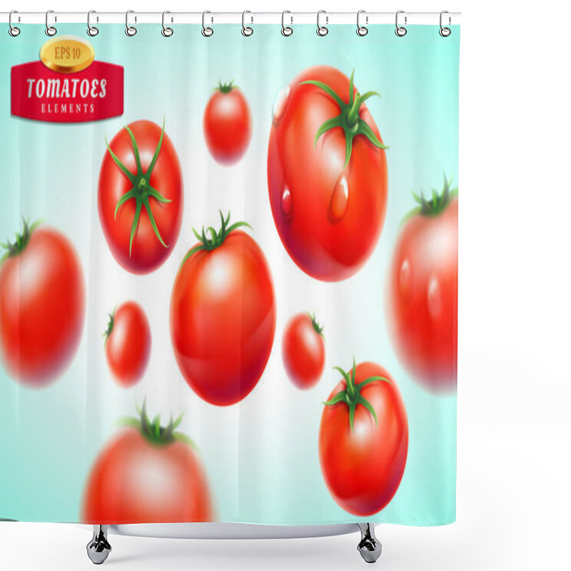 Personality  Tomato Realistic, 3d, Fruit, Vegetable, Juice, Ketchup, Fresh Shower Curtains