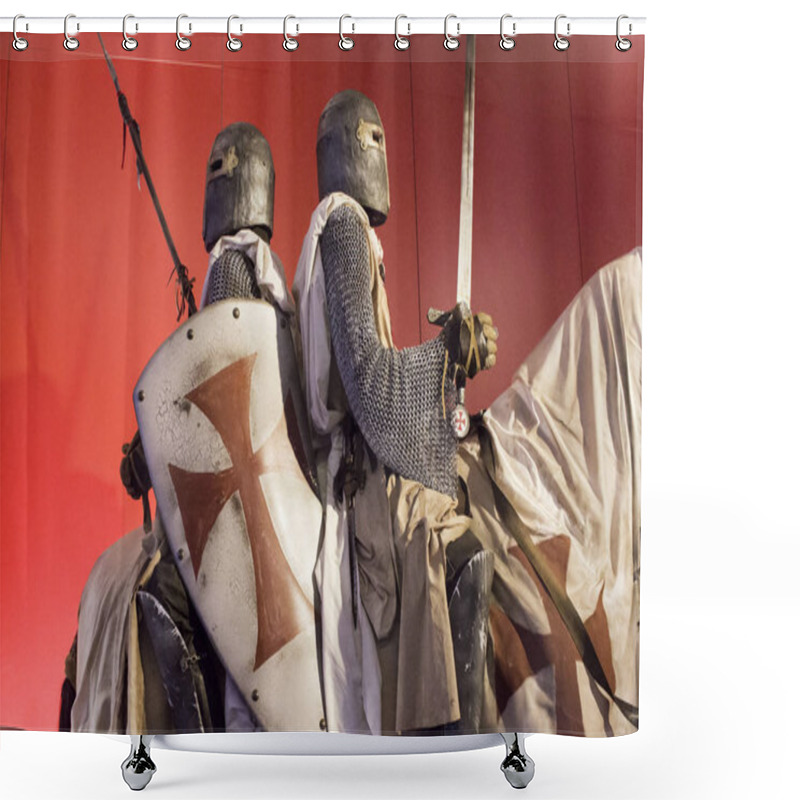 Personality  Knights Templar Armor Shower Curtains