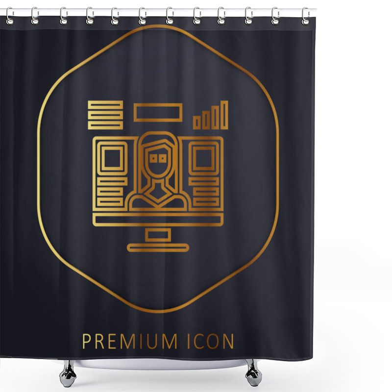 Personality  Analytics Golden Line Premium Logo Or Icon Shower Curtains