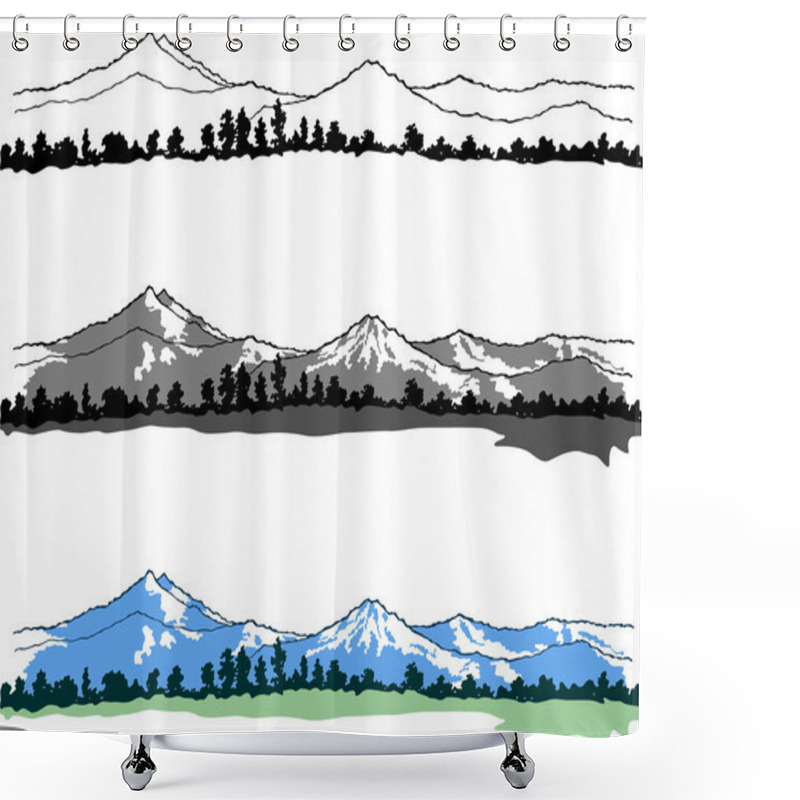 Personality  Vector Mountains Landscape Shower Curtains