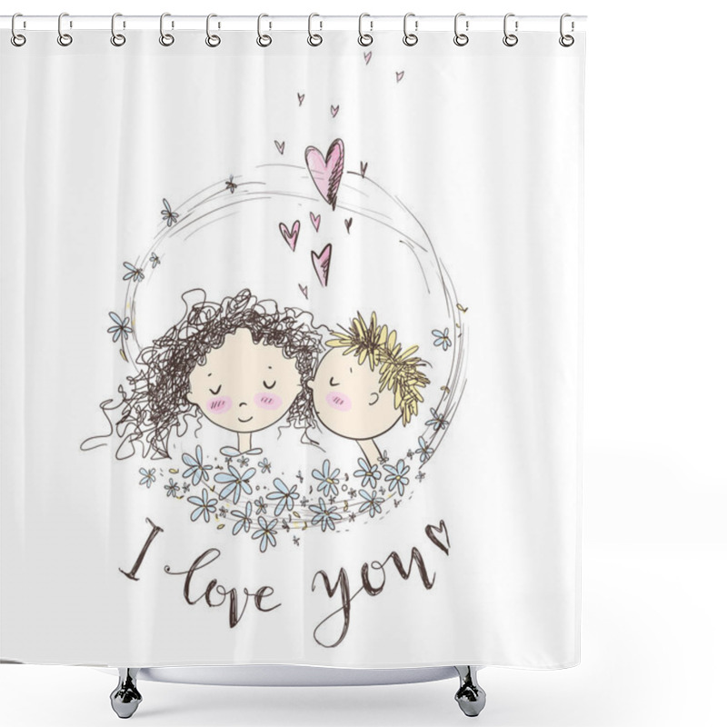 Personality  Valentine's Day Card Shower Curtains