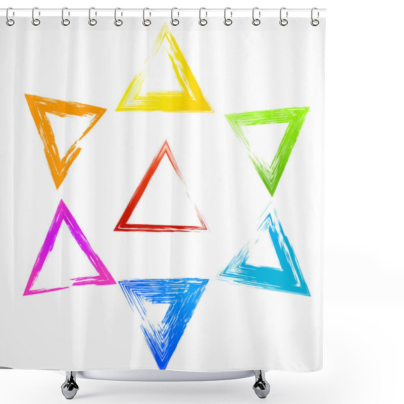 Personality  Vector Set Of Grunge Triangle Brush Strokes. Shower Curtains