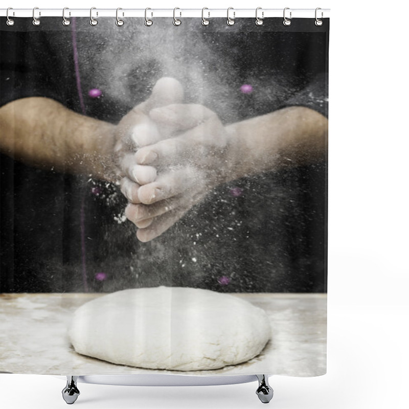 Personality  Hands With Flour Shower Curtains