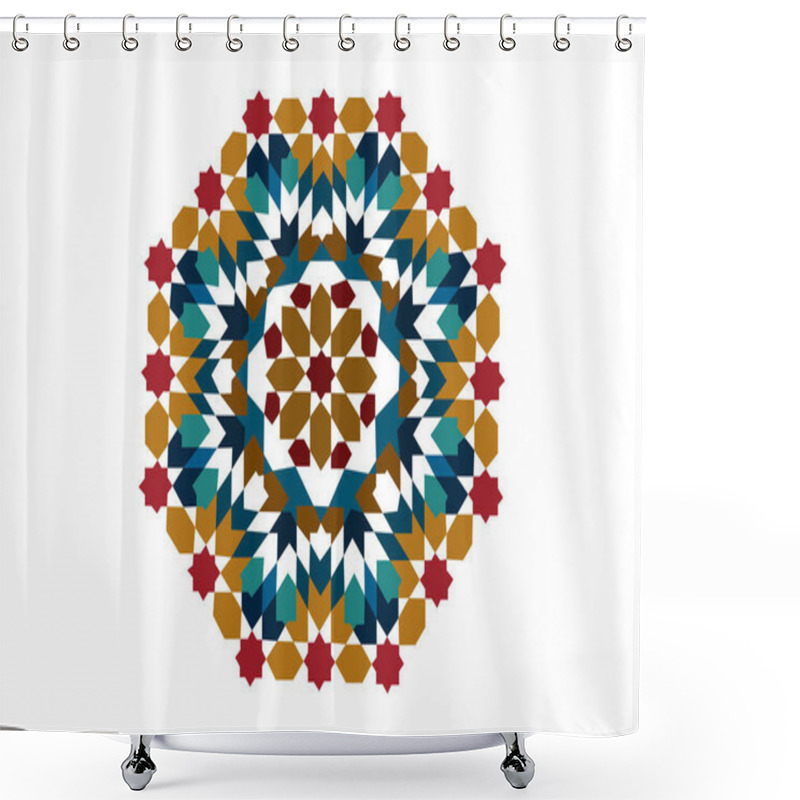 Personality  Arabic Geometric Ornament Based On Traditional Arabic Art. Arabian Tile. Shower Curtains