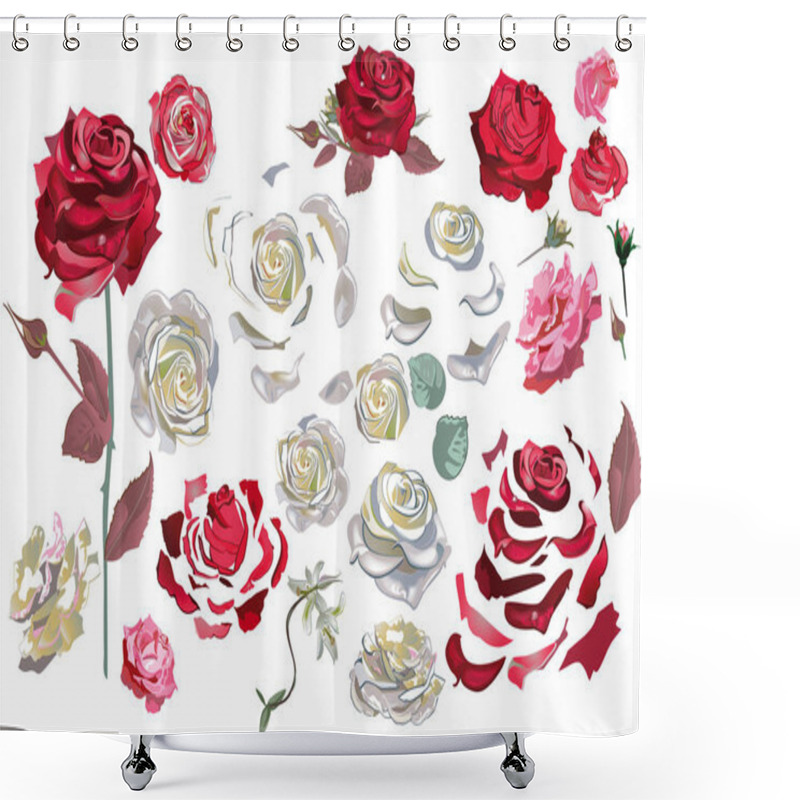 Personality  Floral Decorations With Peonies, Roses And Dahlias. Shower Curtains