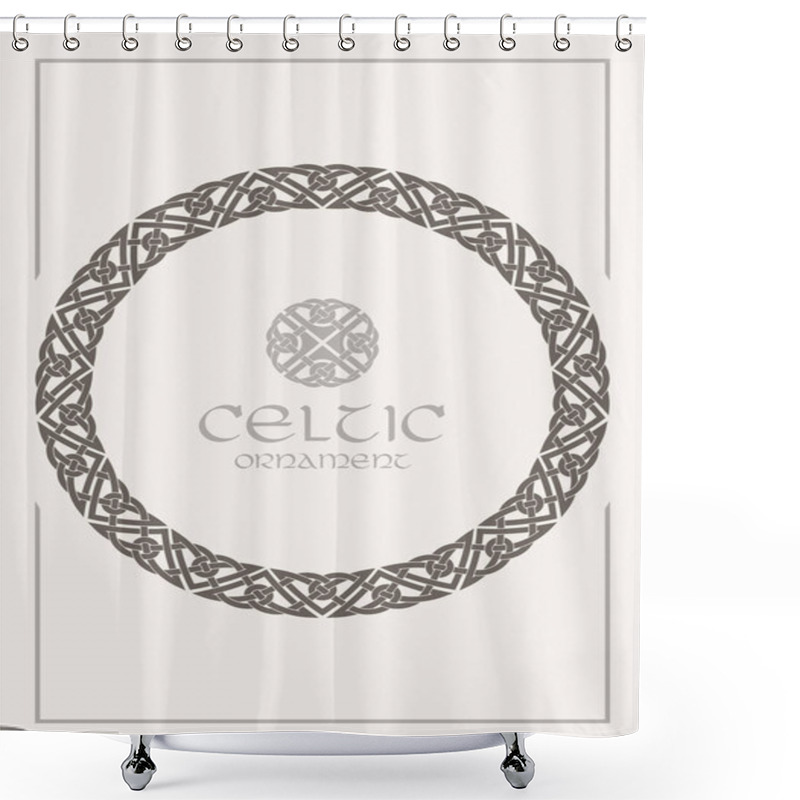 Personality  Celtic Knot Braided Frame Border Ornament. A4 Size Shower Curtains