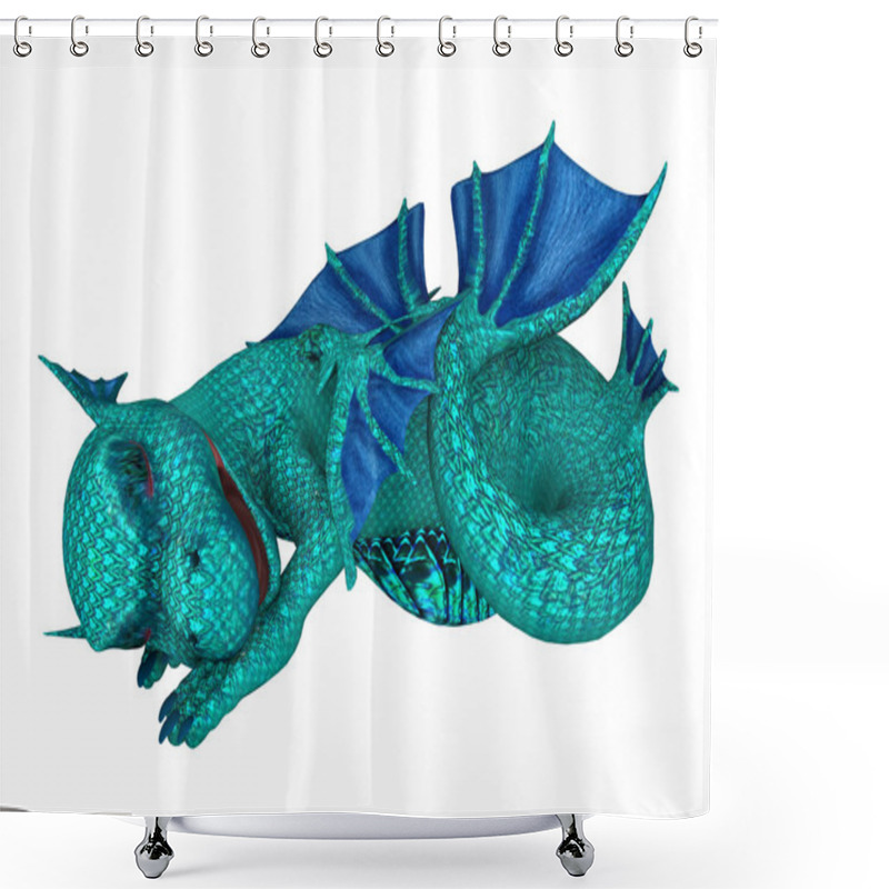 Personality  Sleeping Little Sea Dragon Shower Curtains