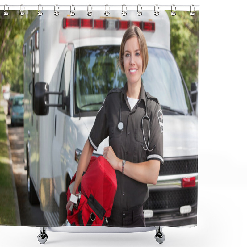 Personality  Paramedic With Oxygen Unit Shower Curtains