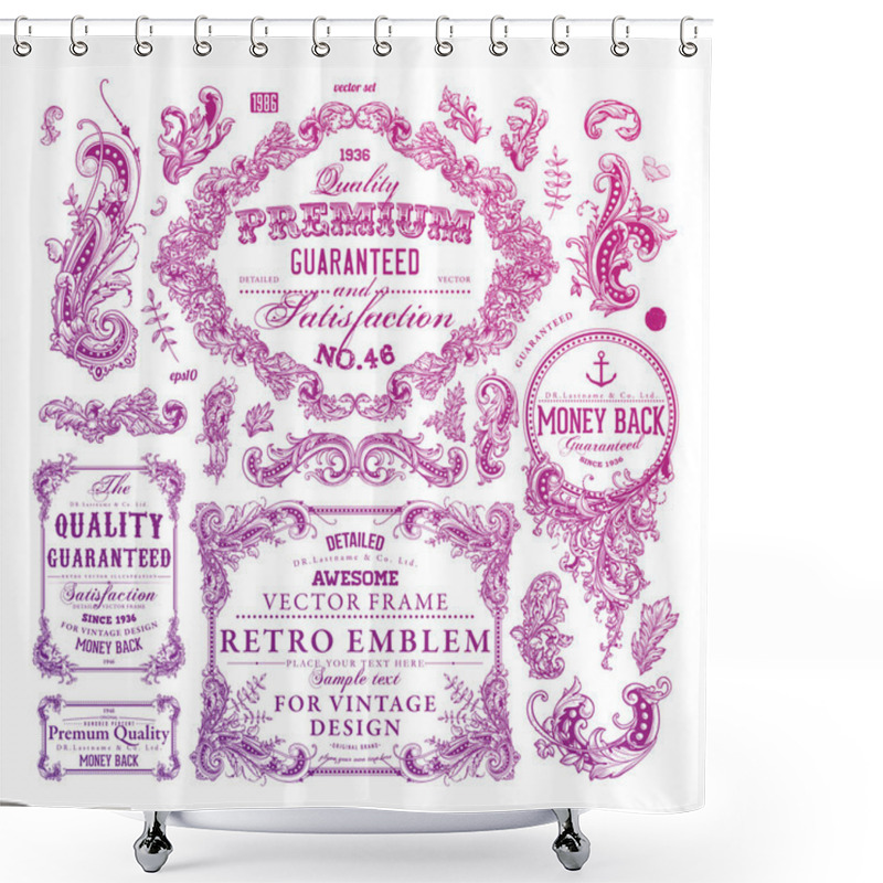 Personality  Retro Elements, Set Shower Curtains