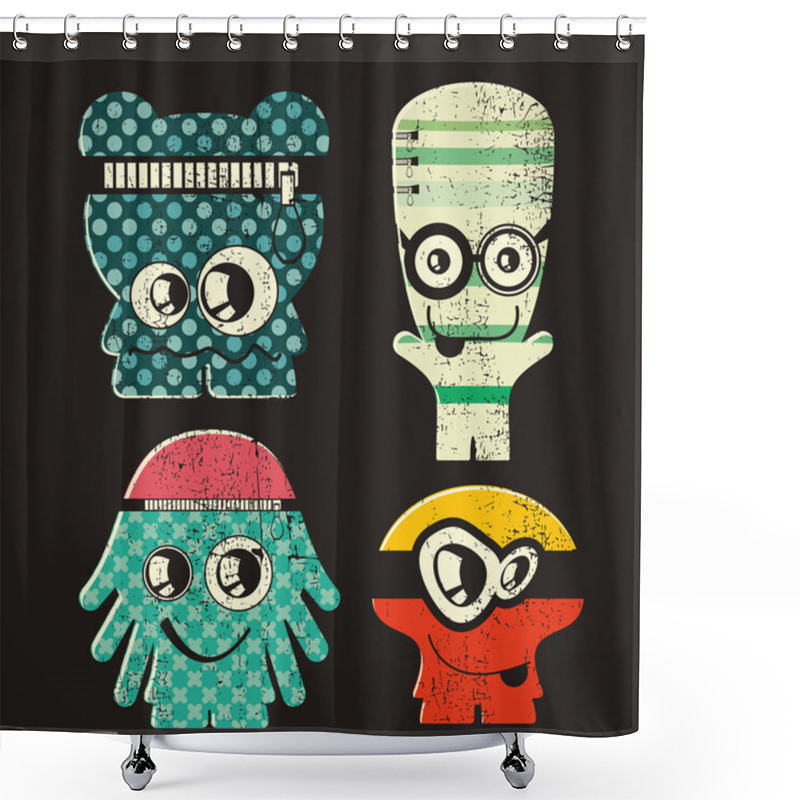 Personality  Set Of Four Monsters Shower Curtains