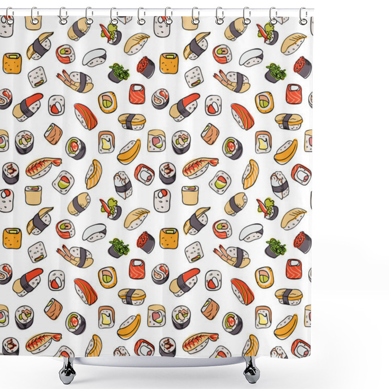 Personality  Sushi Seamless Pattern Shower Curtains