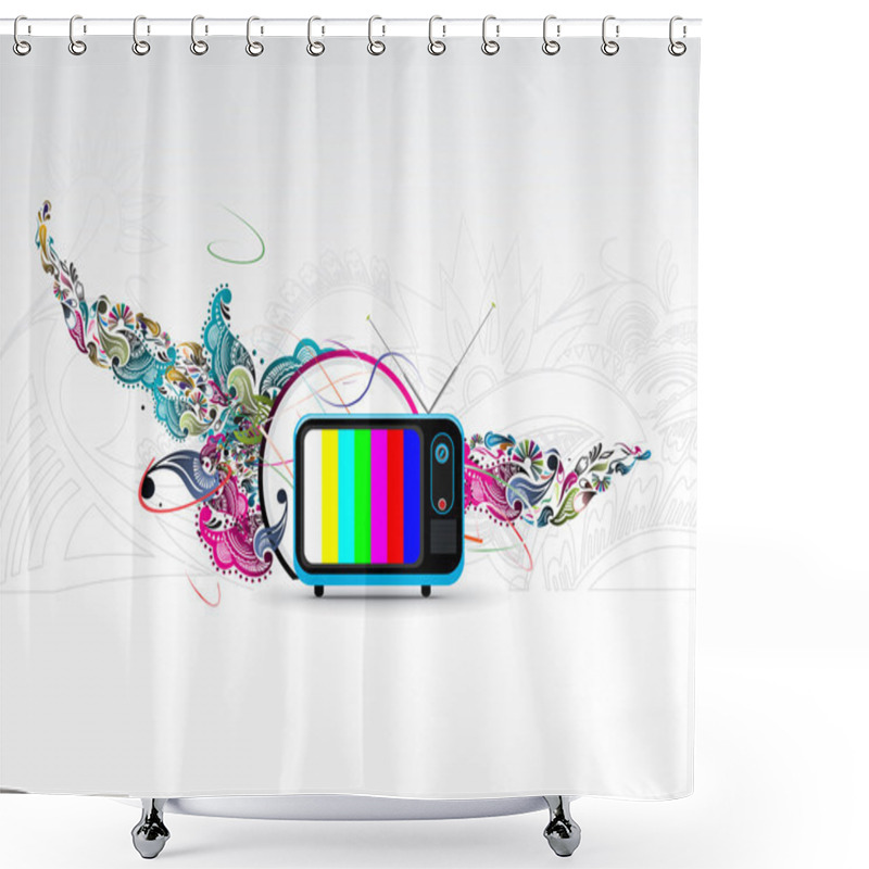 Personality  Retro Television Shower Curtains