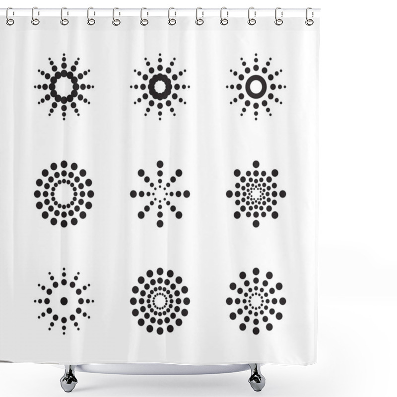 Personality  Halftone Dots Forms Shower Curtains