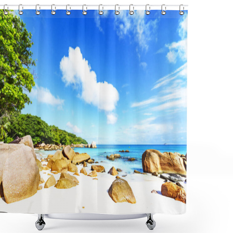 Personality  Stunning Paradise Beach At Anse Lazio, Praslin, Seychelles 80 Shower Curtains