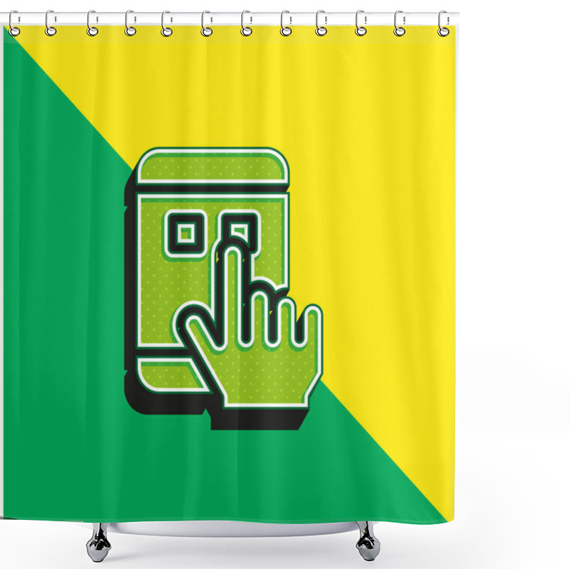 Personality  App Green And Yellow Modern 3d Vector Icon Logo Shower Curtains