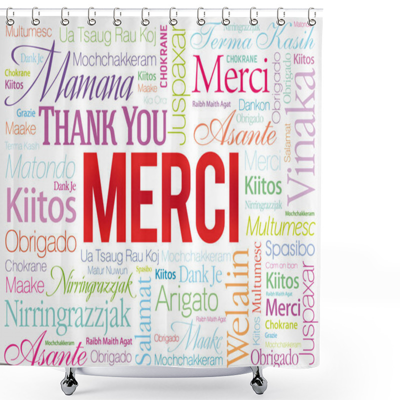 Personality  Merci (Thank You In French) Shower Curtains