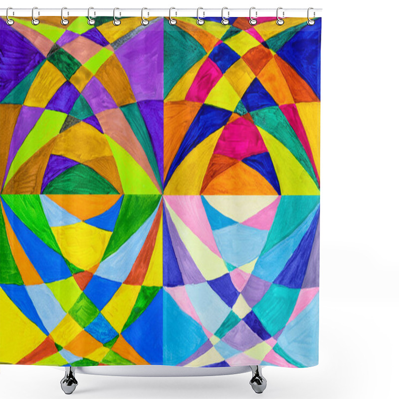 Personality  Abstract Gouache Hand Drawn Painting Pattern. Shower Curtains