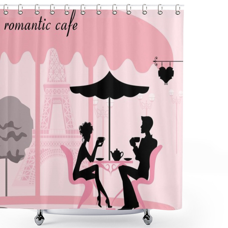 Personality  Romantic Cafe Shower Curtains