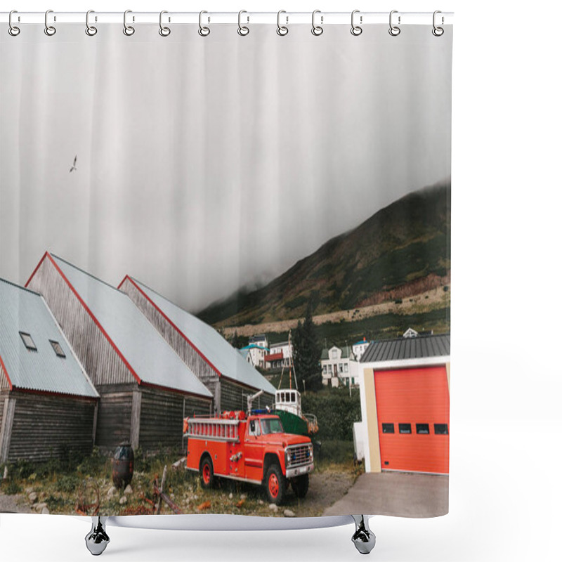 Personality  Fire Truck Shower Curtains