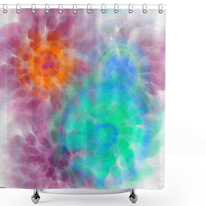 Personality  Seamless Tie Dye Spiral Fashion Print Swatch Shower Curtains