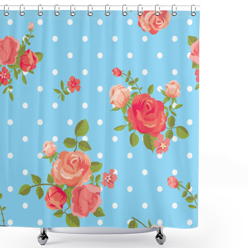 Personality  Rose Seamless Pattern Shower Curtains