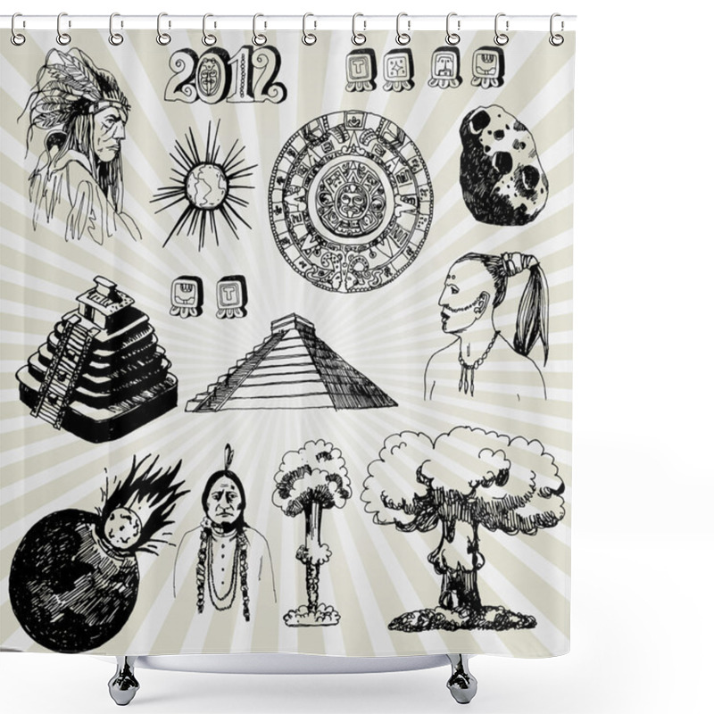 Personality  Illustration Of Indians Maya Shower Curtains