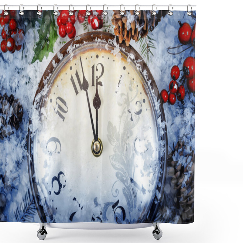 Personality  Christmas Eve And New Years At Midnight Shower Curtains