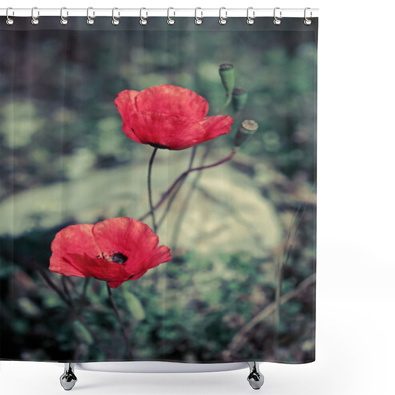 Personality  Poppy Flower Shower Curtains