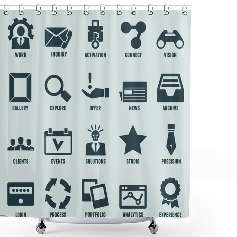 Personality  Set Of Marketing Internet And Service Icons - Part 3 Shower Curtains