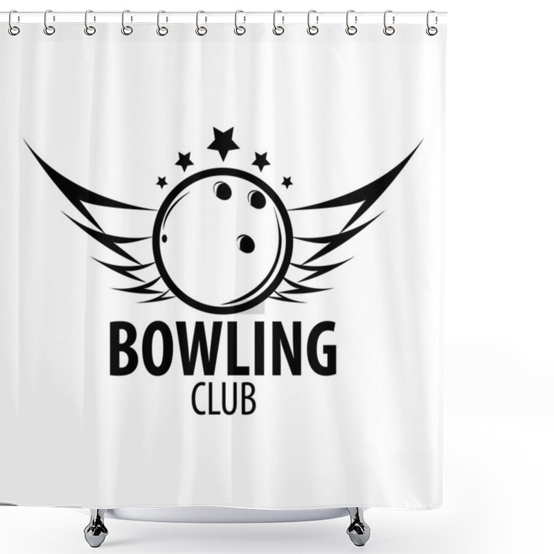 Personality  Bowling Emblem And Designed Elements. Shower Curtains