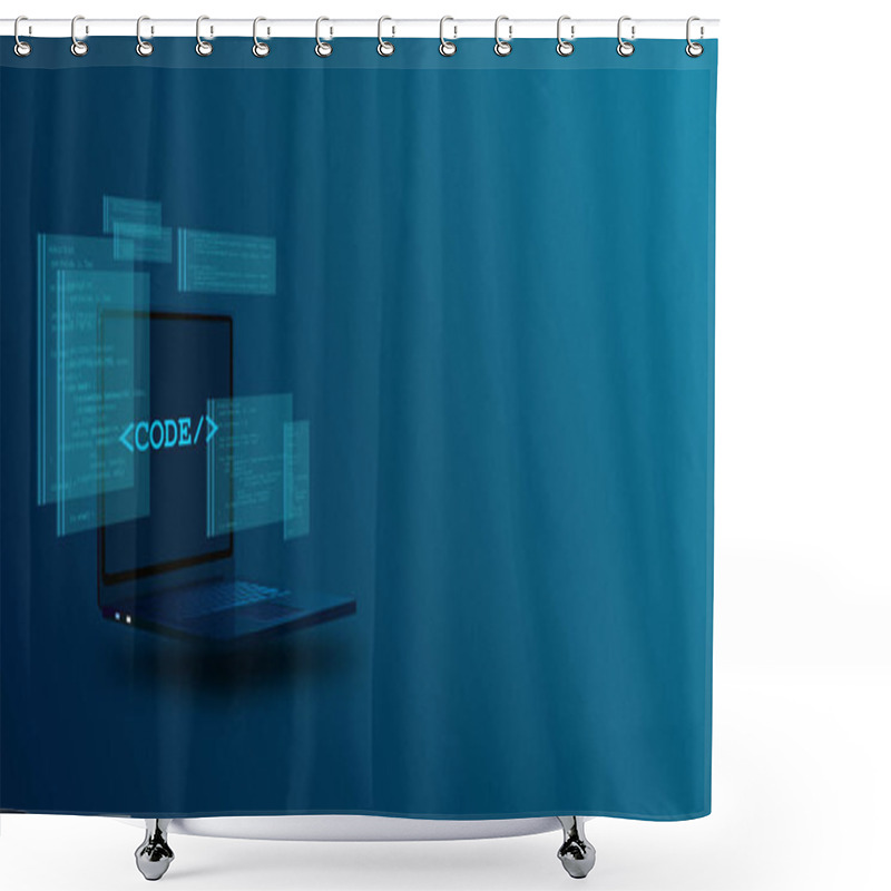 Personality  Web Development, Coding, Programming, Data Analysis Laptop Vector Shower Curtains