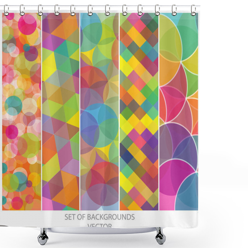 Personality  Set Of Vector Backgrounds Shower Curtains