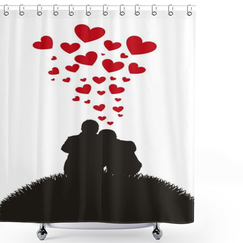 Personality  Couple Silhouette Shower Curtains