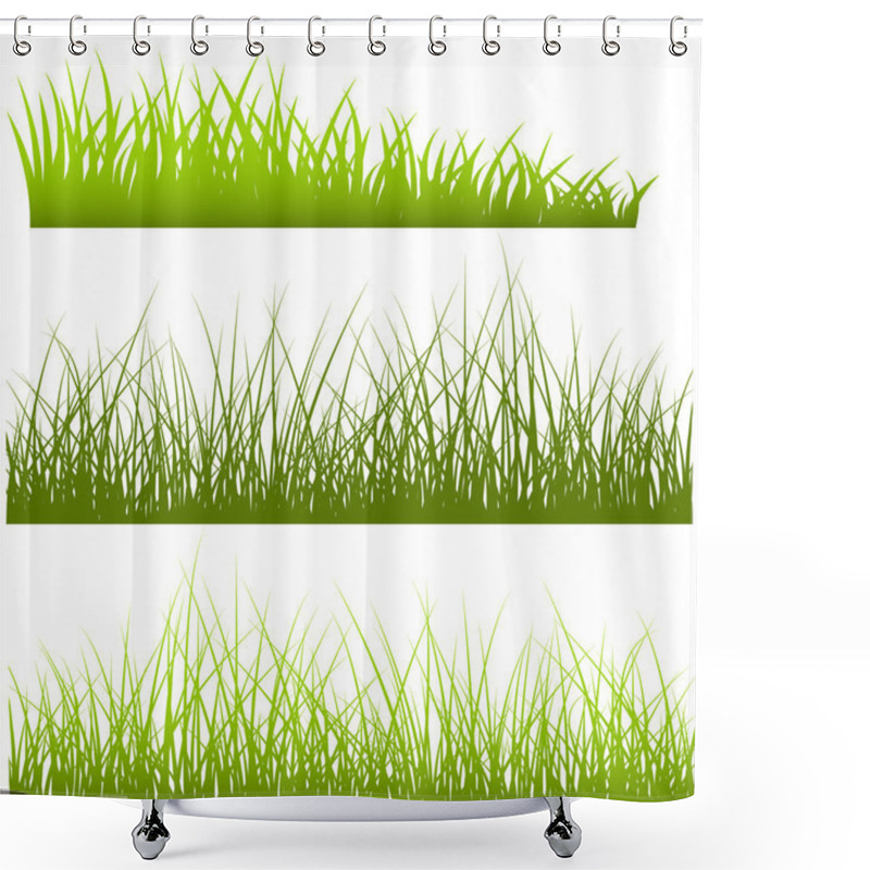 Personality  Green Grass Shapes Shower Curtains