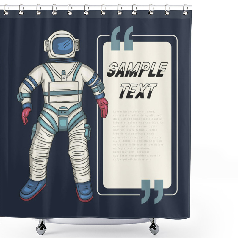 Personality  Astronaut, Vector Illustration. Shower Curtains