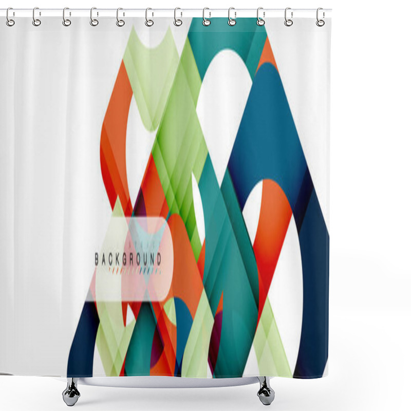 Personality  Geometric Squares Abstract Banner. Vector Illustration For Business Brochure Or Flyer, Presentation And Web Design Layout Shower Curtains