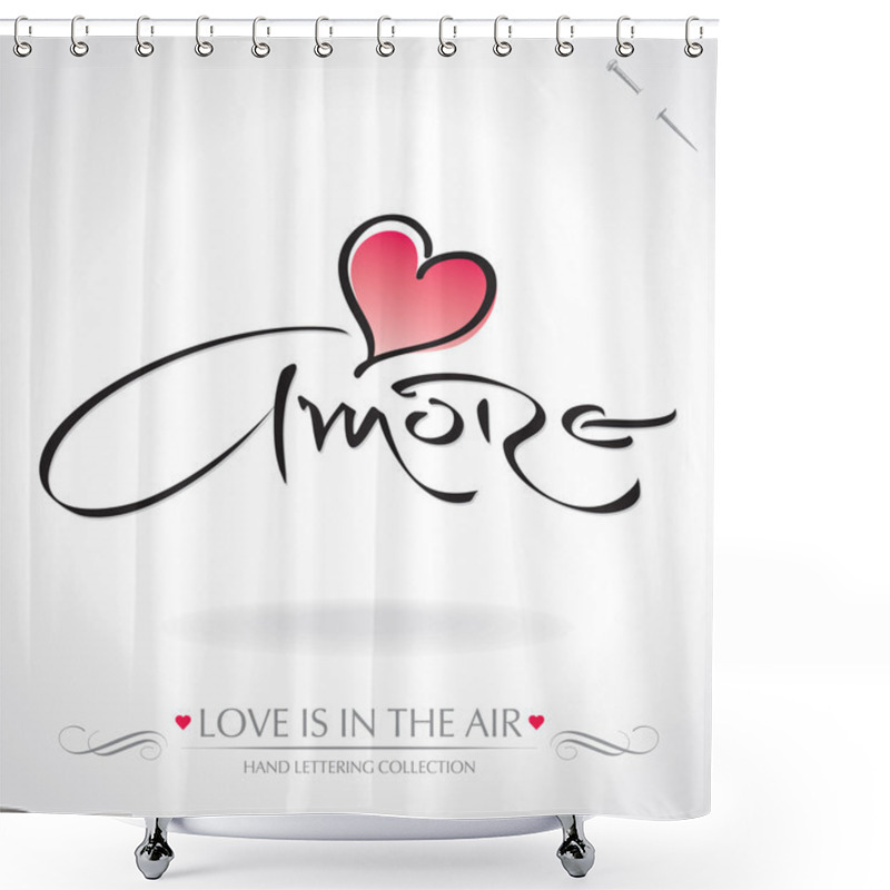 Personality  'Amore' Hand Lettering (vector) Shower Curtains