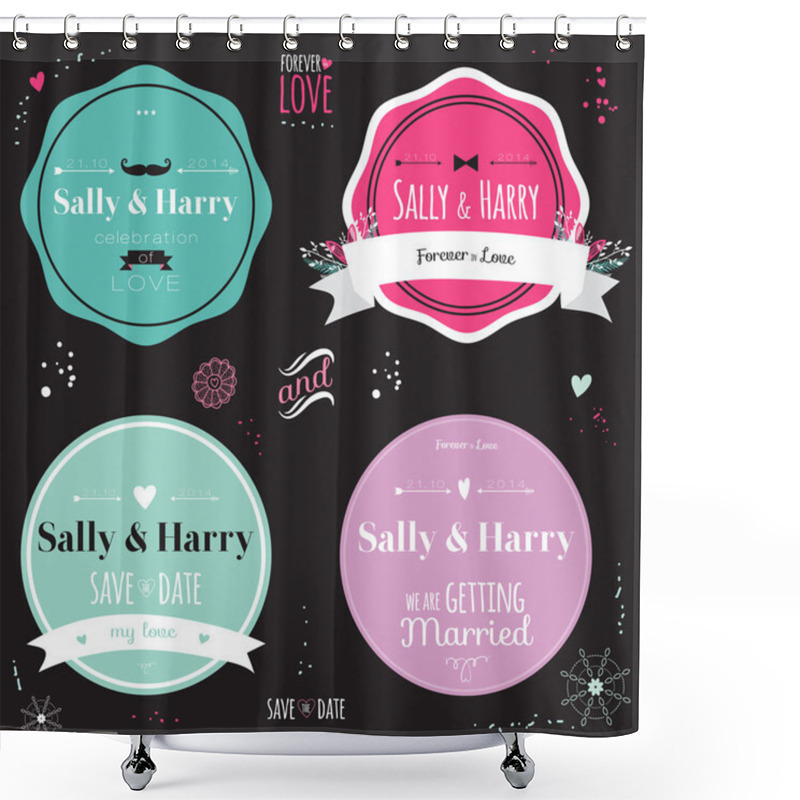 Personality  PrintSave The Date Invitation Shower Curtains