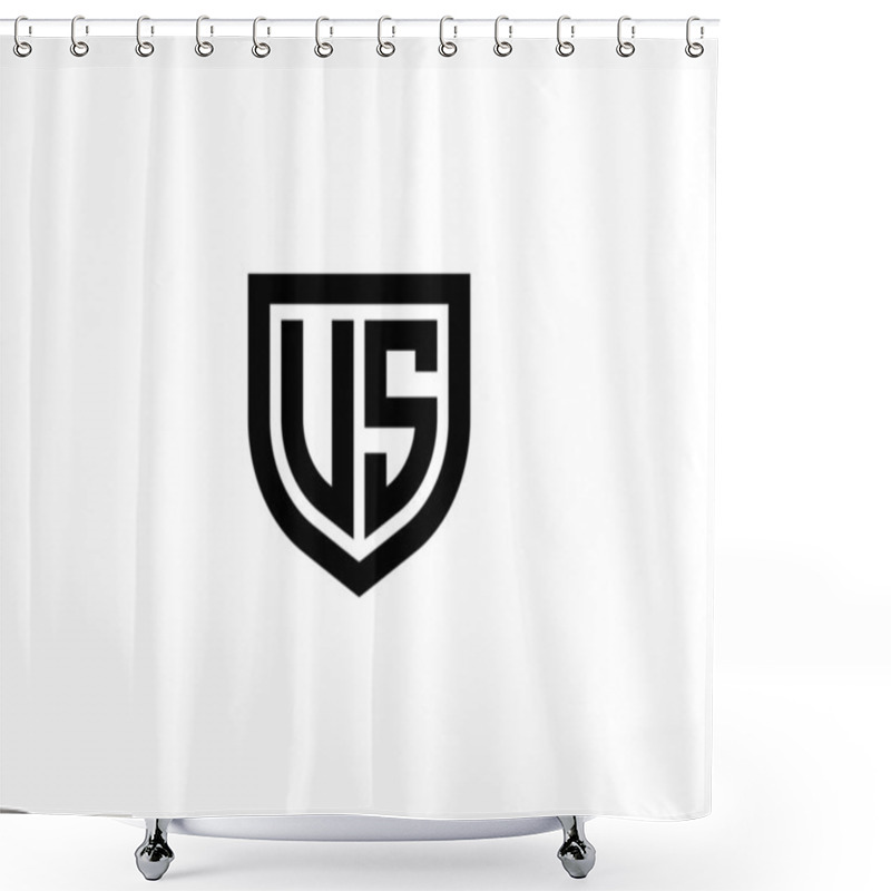 Personality  US Logo Design Vector Template. US Shower Curtains