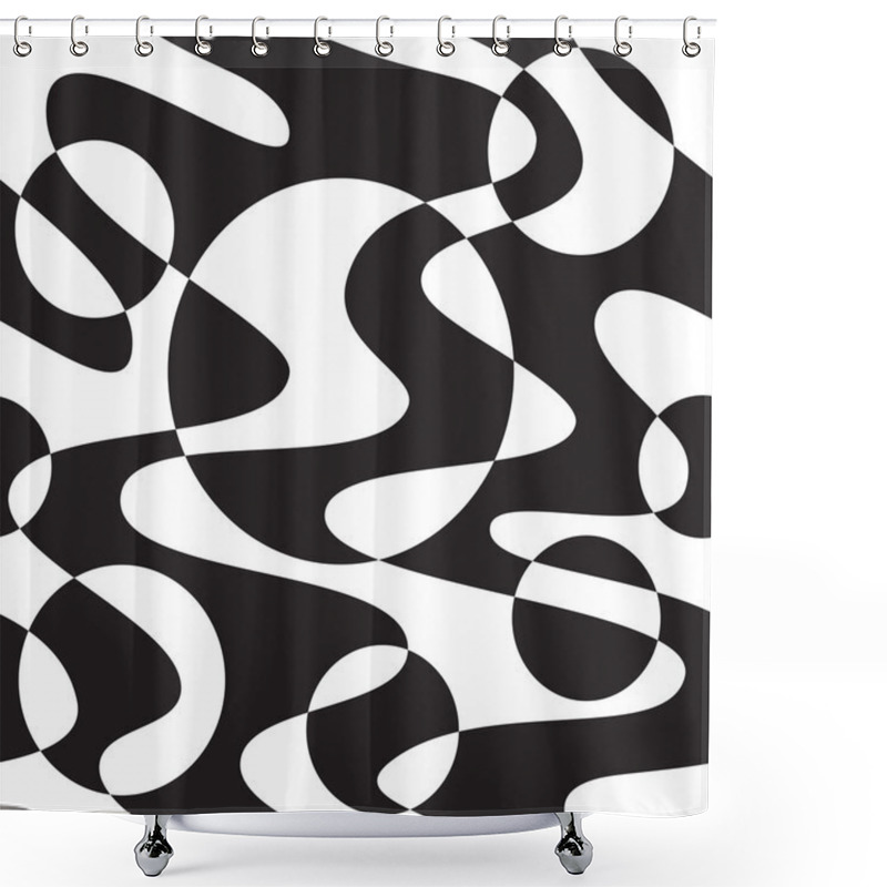 Personality  Monochrome Geometric Pattern Shower Curtains