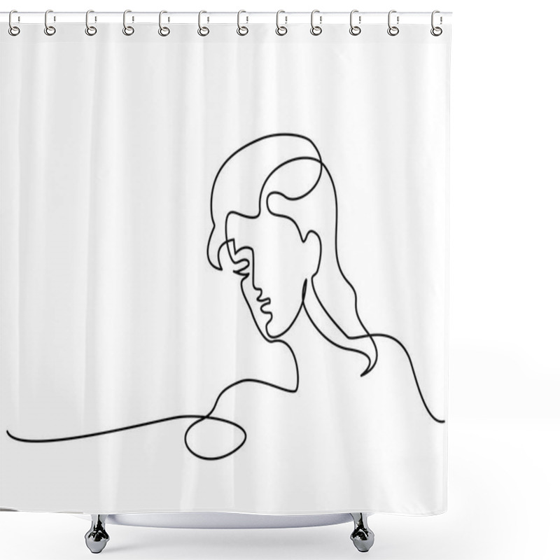 Personality  Abstract Portrait Of A Woman Logo Shower Curtains