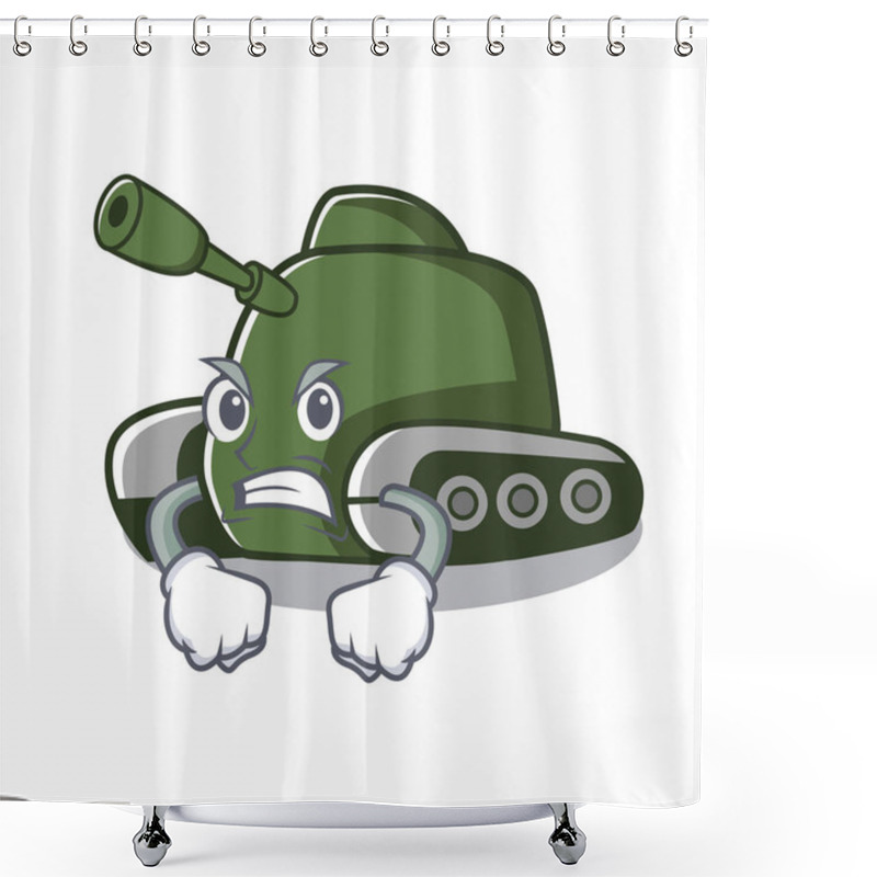 Personality  Angry Tank Mascot Cartoon Style Shower Curtains