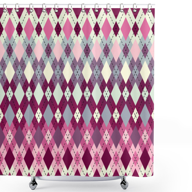 Personality  Argyle Seamless Vector Pattern Background. Pattern Of A Rhombuses. Shower Curtains