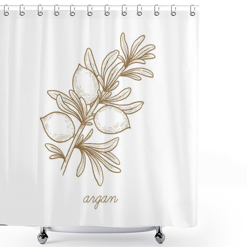 Personality  Vector Image Of Medical Plants. Argan. Shower Curtains